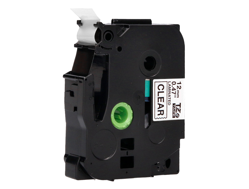 FITA Q-CONNECT TZE-131 TRANSPARENTE-PRETA 12MM COMPRIMENTO 8 MT
