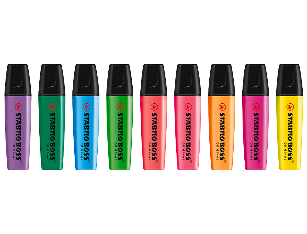 MARCADOR FLUORESCENTE STABILO BOSS 70 ESTOJO DE 8 UNIDADES CORES SORTIDAS