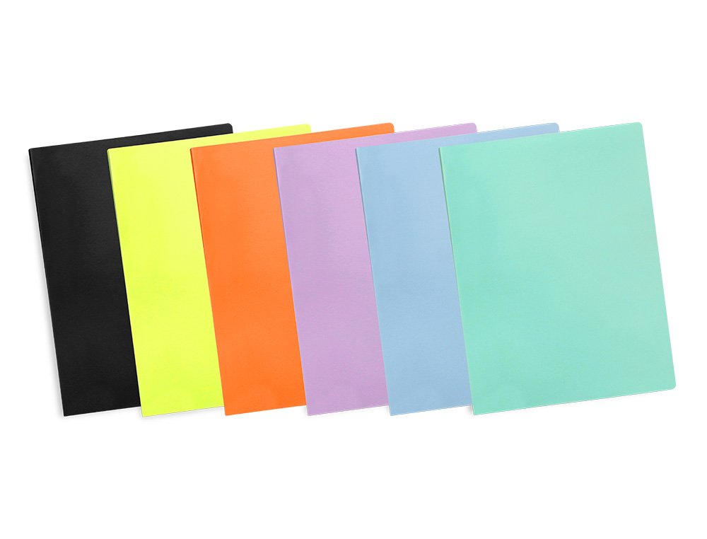 CAPA CATALOGO LIDERPAPEL 60 BOLSAS POLIPROPILENO DIN A4 LARANJA FLUOR OPACO