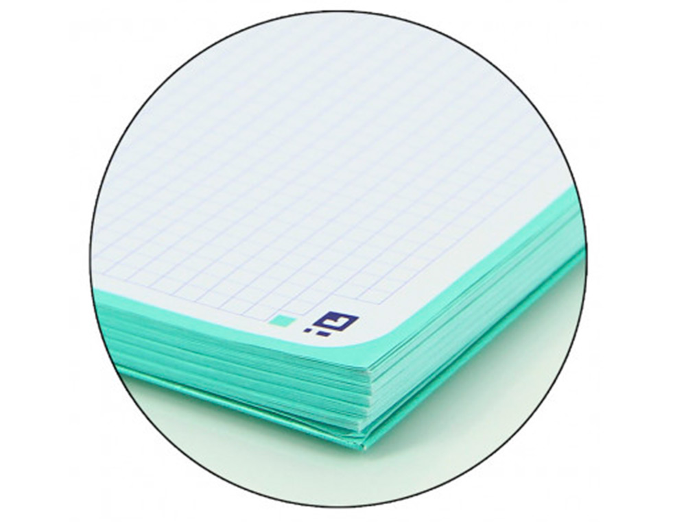 RECARGA COR 1 OXFORD DIN A4+ 80 FOLHAS 90 GR QUADRICULA 5 MM 4 FUROS COR ICE MINT