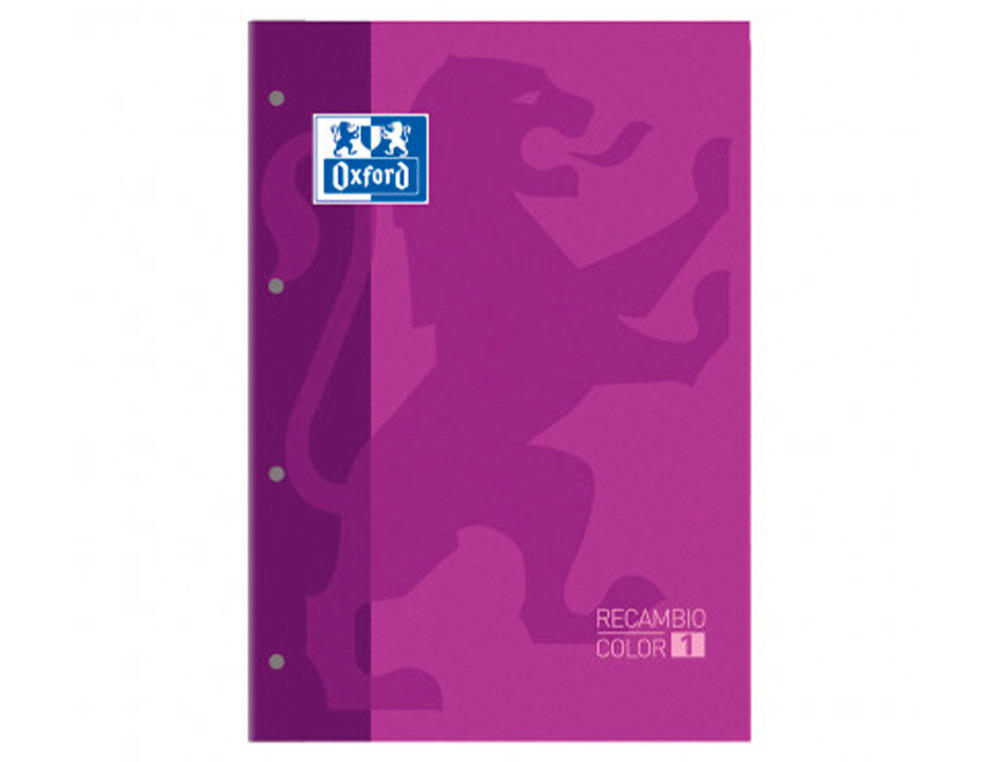 RECARGA COR 1 OXFORD DIN A4+ 80 FOLHAS 90 GR QUADRICULA 5 MM 4 FUROS COR ROXO