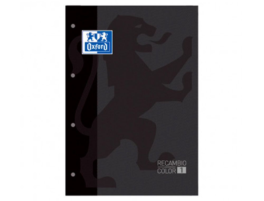 RECARGA COR 1 OXFORD DIN A4+ 80 FOLHAS 90 GR QUADRICULA 5 MM 4 FUROS COR PRETO