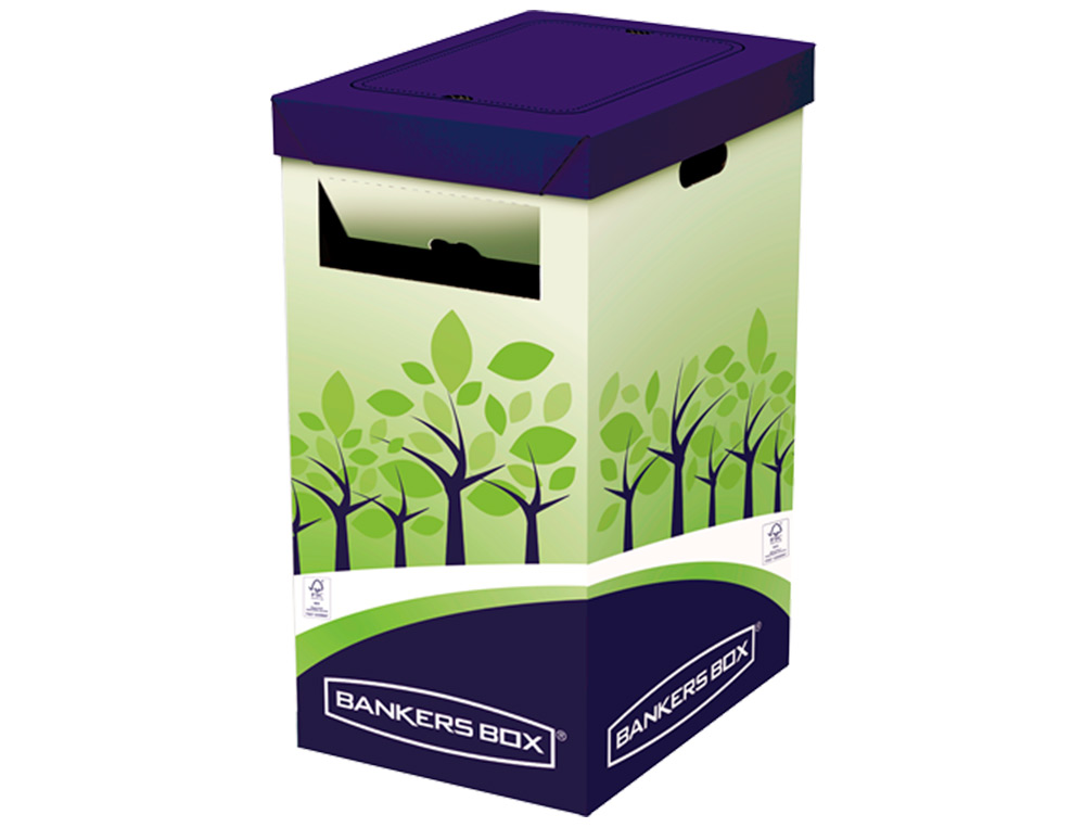 CONTENTOR PARA RECICLAGEM FELLOWES CARTAO DUPLO 100% RECICLADO MONTAGEM MANUAL ENTRADA SUPERIOR 69 LITROS ENTRADA LATERA