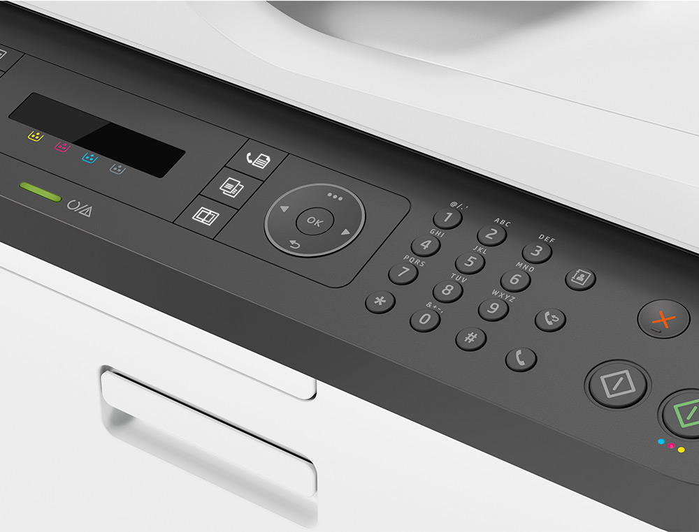 MULTIFUNCOES HP COLOR LASER 179FNW FAX ETHERNET WIFI 18 PRETO 4 COLOR PPM BANDEJA 150 FOLHAS SCANNER COPIADORA IMPRESSOR
