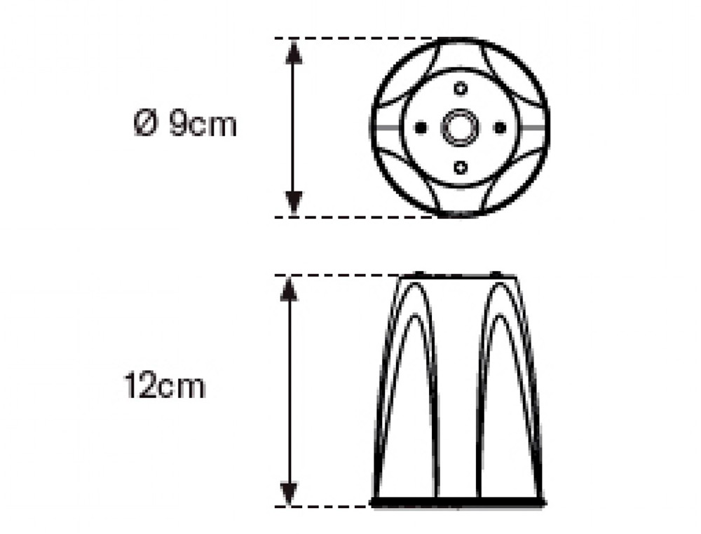 ADAPTADOR PARA CONE FARU VERMELHO ALTURA 120 MM DIAMETRO 90 MM