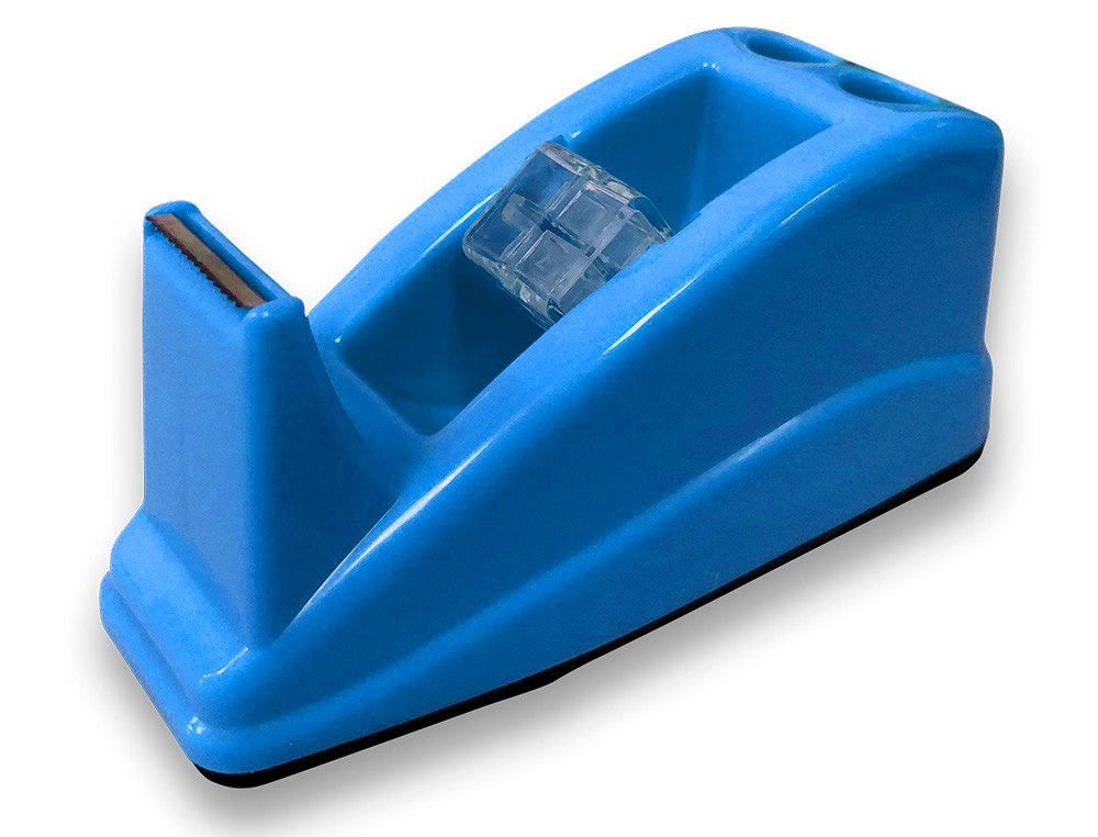 DESENROLADOR SECRETARIA Q-CONNECT PLASTICO PARA FITAS DE 33 MT COR AZUL 135X58X60 MM