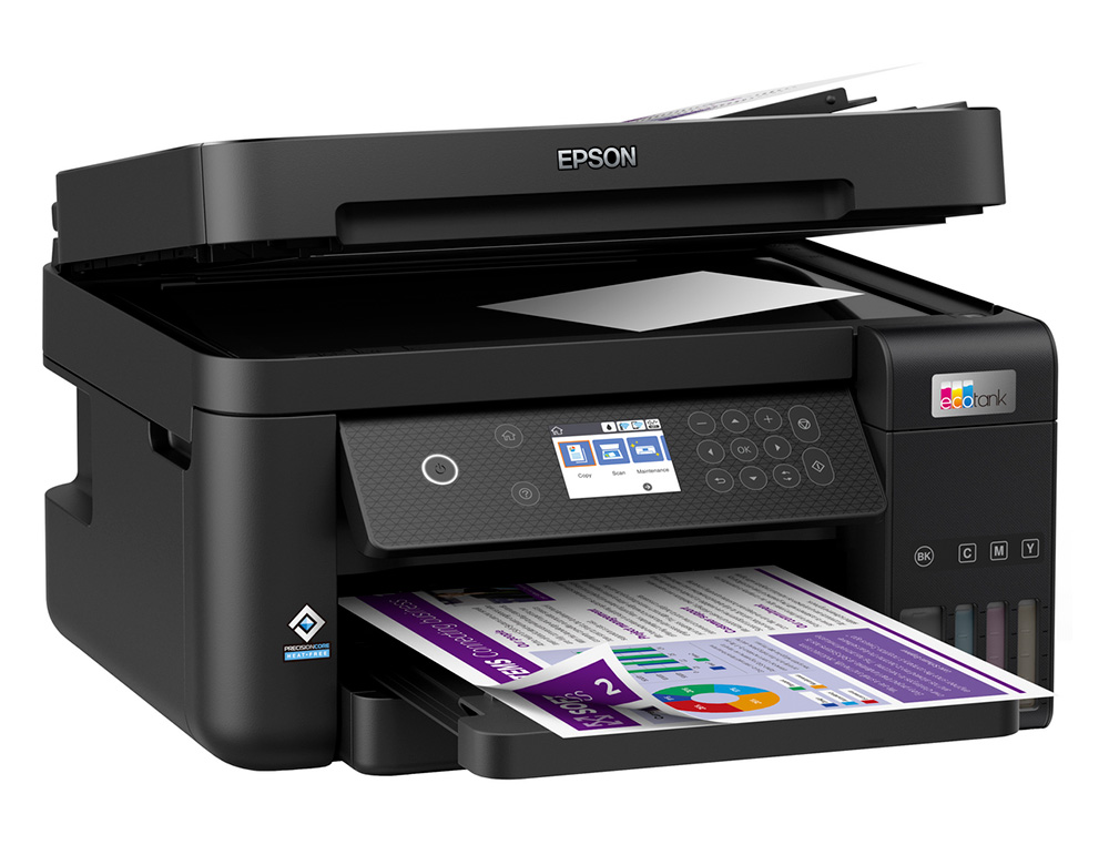 MULTIFUNCOES EPSON ECOTANK ET-3850 TINTA 15 PPM BANDEJA 250 FOLHAS SCANNER COPIADORA IMPRESSORA