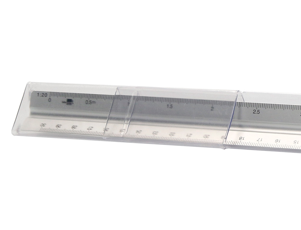 ESCALA LIDERPAPEL ALUMINIO FORMA TRIANGULAR COM BOLSA PROTETORA COMPRIMENTO 30 CM 1:20 1:25/1:50/1:75/1:100/1:150
