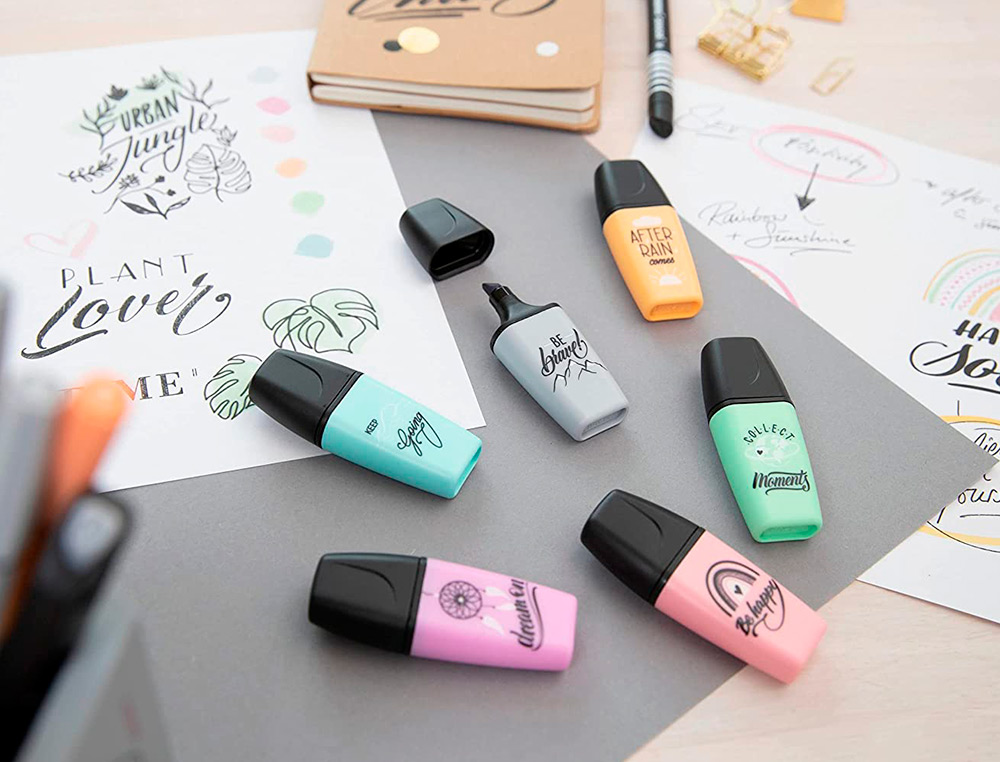 MARCADOR STABILO BOSS MINI PASTEL LOVE ESTOJO DE 5 UNIDADES CORES SORTIDAS