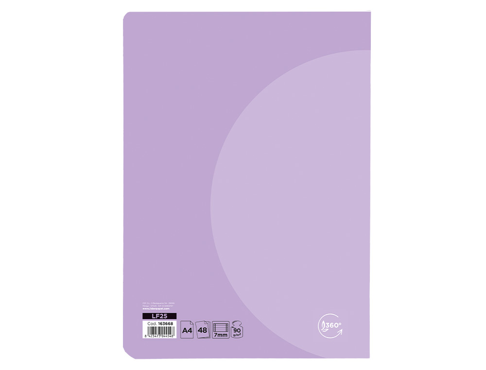 CADERNO AGRAFADO LIDERPAPEL 360 CAPA DE PLASTICO DIN A4 48 F 90 GR PAUTADO DUPLA MARGEM CORES PASTEL SORTIDAS