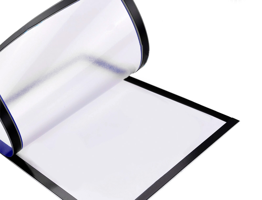 MOLDURA PORTA ANUNCIOS LIDERPAPEL MAGNETICA DIN A4 SUPORTE ADESIVO REMOVIVEL COR AZUL