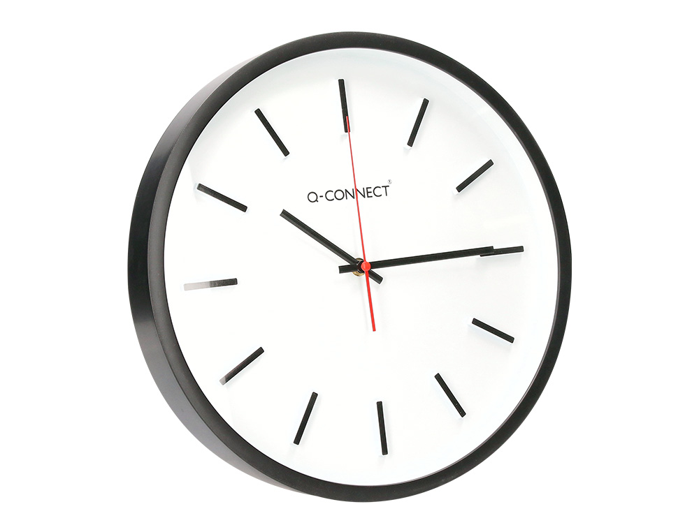 RELOGIO Q-CONNECT DE PAREDE DE PLASTICO REDONDO 34,4 CM MOVIMENTO SILENCIOSO COR PRETO