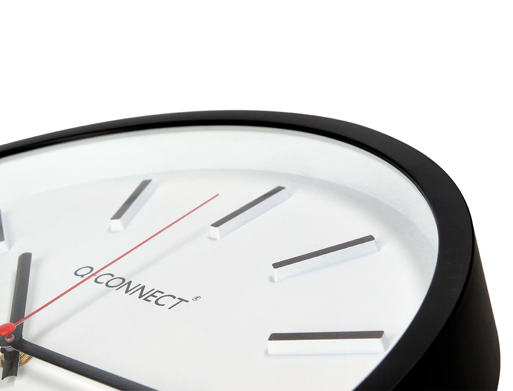 RELOGIO Q-CONNECT DE PAREDE DE PLASTICO REDONDO 34,4 CM MOVIMENTO SILENCIOSO COR PRETO