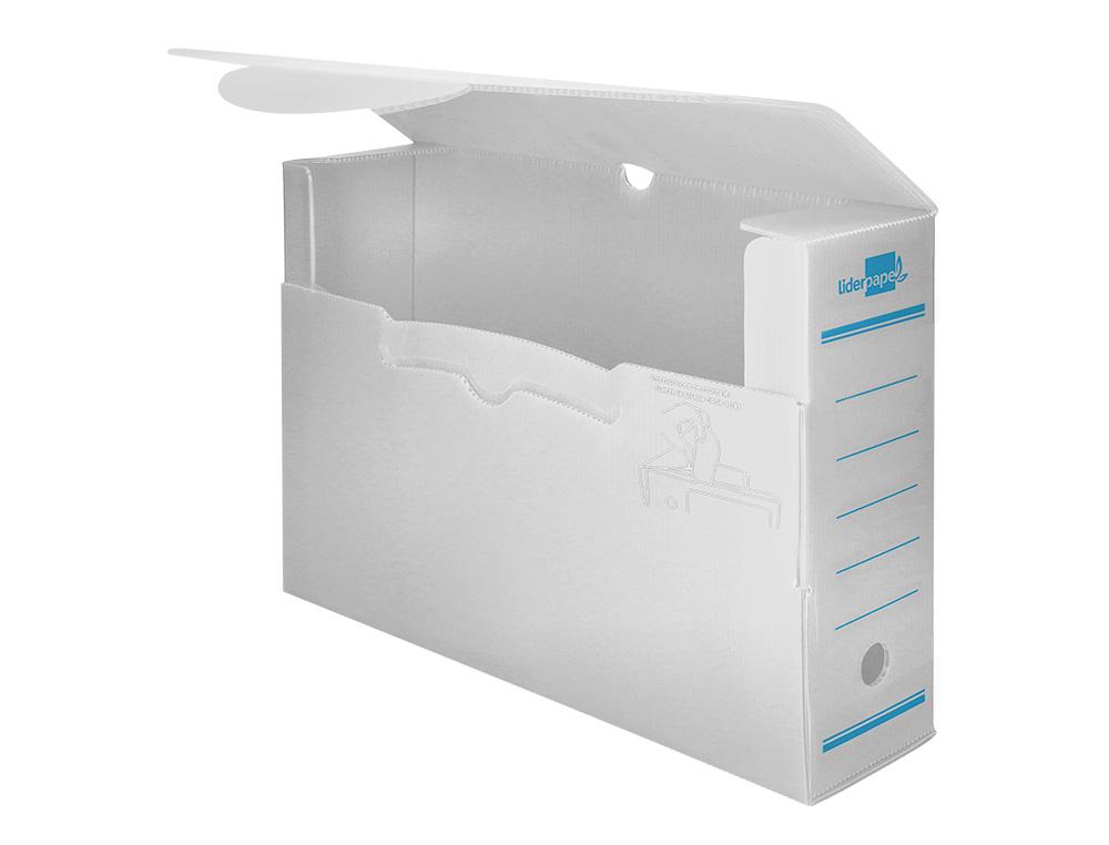 CAIXA PARA ARQUIVO MORTO LIDERPAPEL EM POLIPROPILENO BRANCO FORMATO 360X260X100 MM