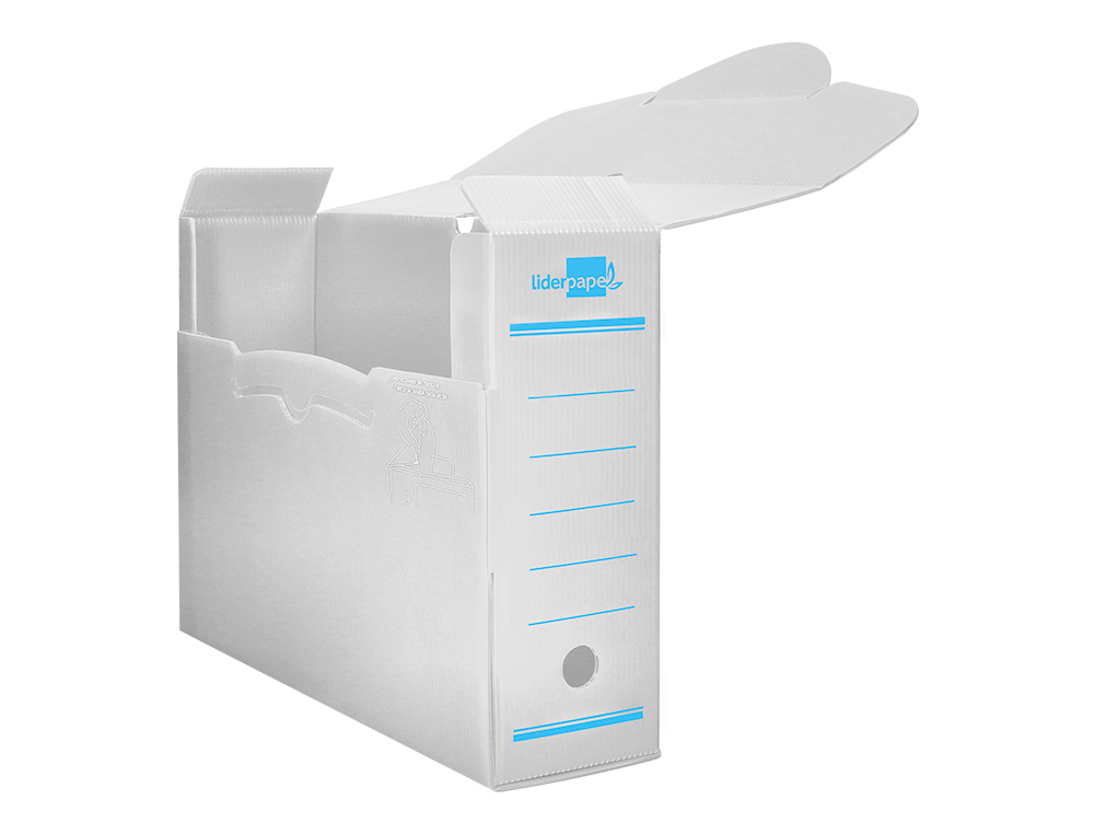CAIXA PARA ARQUIVO MORTO LIDERPAPEL EM POLIPROPILENO BRANCO FORMATO 360X260X100 MM