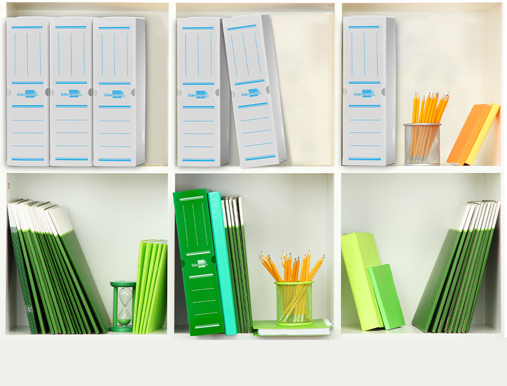 CAIXA PARA ARQUIVO MORTO LIDERPAPEL EM POLIPROPILENO BRANCO FORMATO 360X260X100 MM