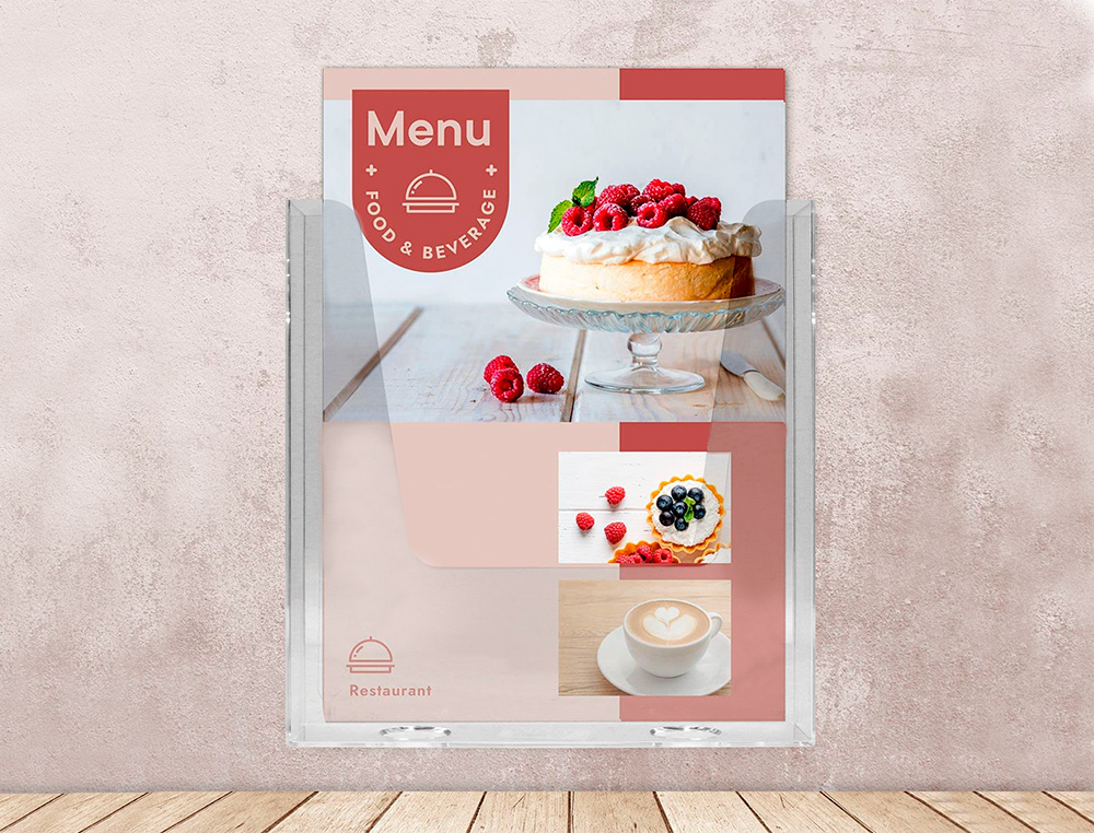 EXPOSITOR DE PAREDE ARCHIVO 2000 METACRILATO UM COMPARTIMENT0 DIN A4 TRANSPARENTE 225X50X244 MM