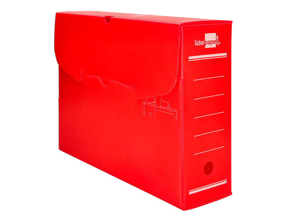 CAIXA PARA ARQUIVO MORTO LIDERPAPEL EM POLIPROPILENO VERMELHO FORMATO 360X260X100 MM