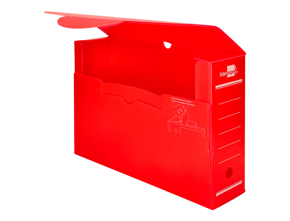 CAIXA PARA ARQUIVO MORTO LIDERPAPEL EM POLIPROPILENO VERMELHO FORMATO 360X260X100 MM