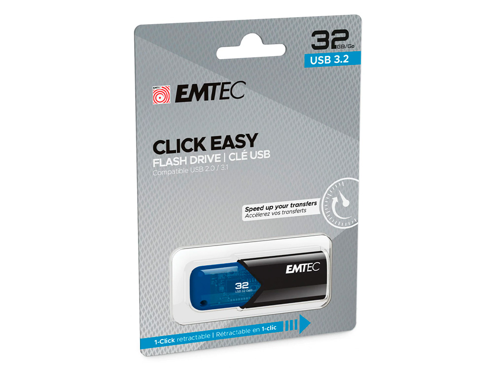 PEN DRIVE EMTEC USB 3.2 CLICK EASY 32 GB AZUL