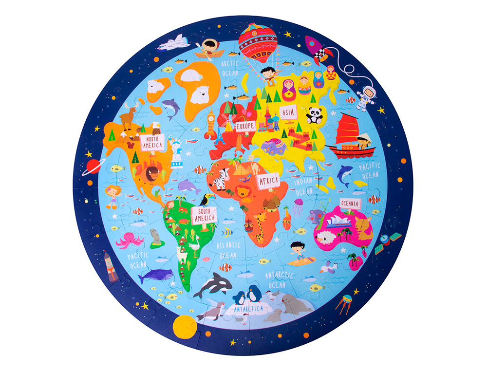 PUZZLE APLI CIRCULAR MAPA MUNDO 48 PECAS