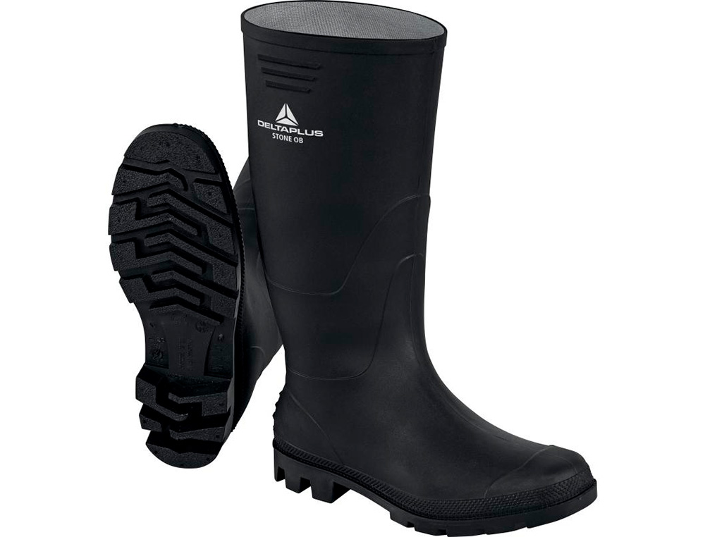 BOTAS DELTAPLUS DE SEGURANCA STONE PVC PRETO SOLA DE PITOES TAMANHO 48