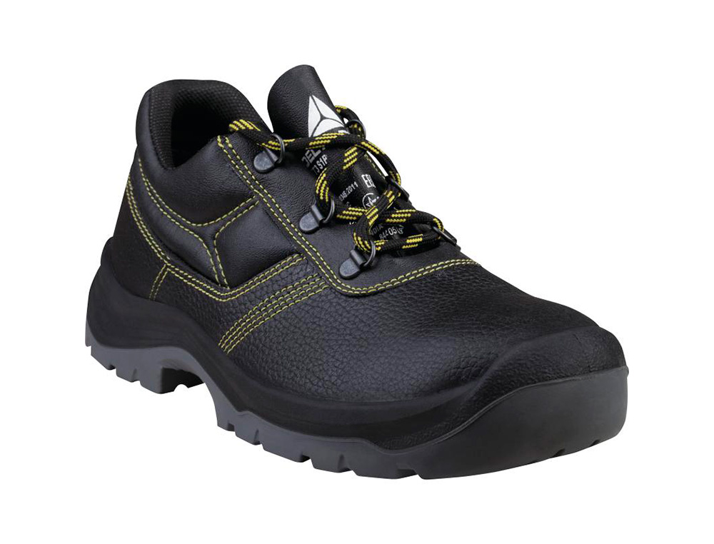 SAPATOS DE SEGURANCA DELTAPLUS EM COURO PIGMENTADO SOLA PU BI DENSIDADE COR PRETO TAMANHO 42