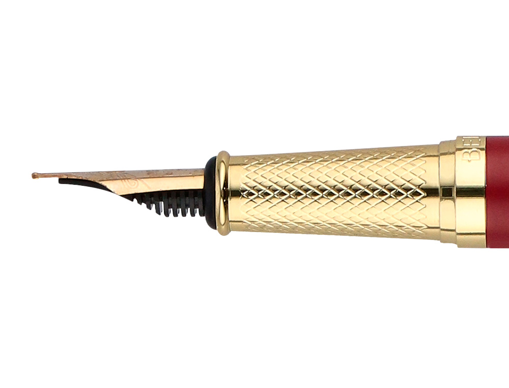 CANETA E ESTOJO BELIUS SOIREE DESENHO ART DECO BORDEAUX E DOURADO TINTA AZUL CAIXA DESIGN