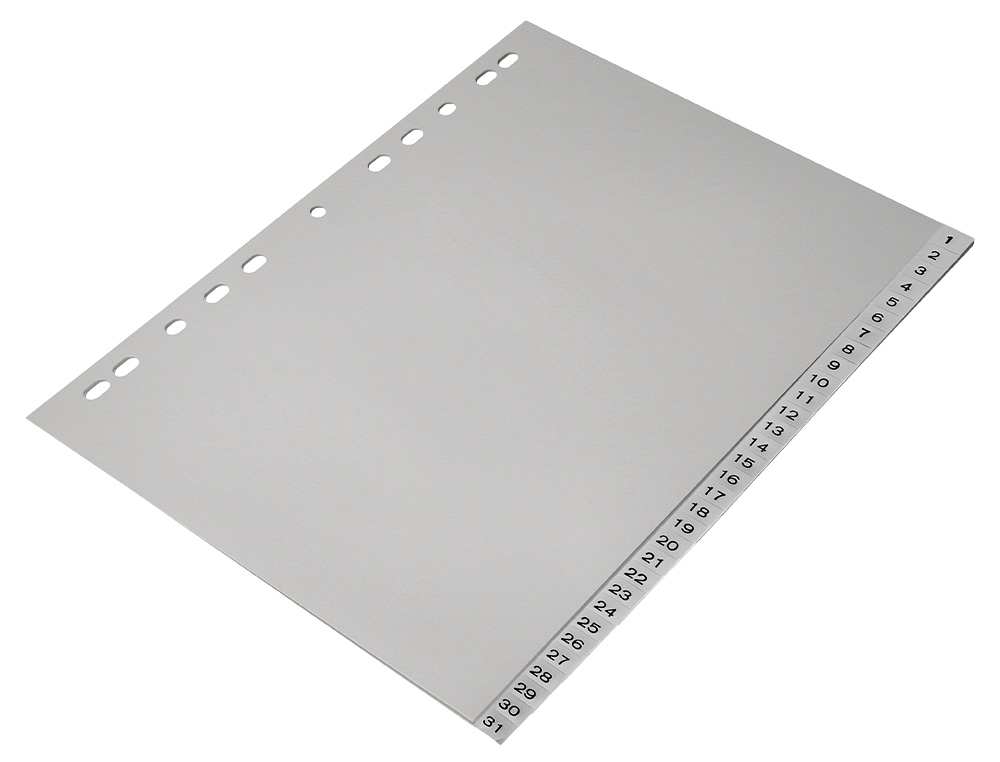 SEPARADOR NUMERICO Q-CONNECT PLASTICO 1-31 CONJUNTO DE 31 SEPARADORES DIN A4 MULTIPERFURADOS