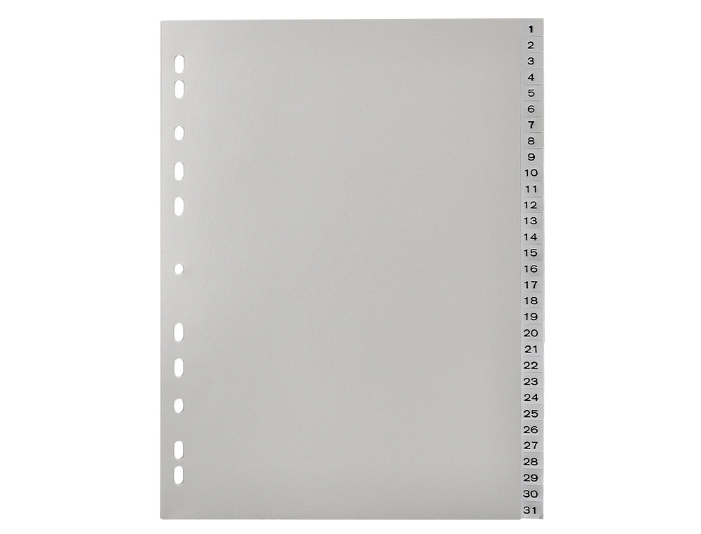 SEPARADOR NUMERICO Q-CONNECT PLASTICO 1-31 CONJUNTO DE 31 SEPARADORES DIN A4 MULTIPERFURADOS