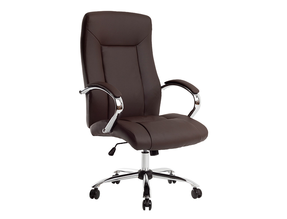CADEIRA DE DIRECAO Q-CONNECT VERONA IMIT DE PELE BASE METAL ALT MAX 1210 MM LARG 650 MM PROF 730 MM RODAS PREMIUM COR CA