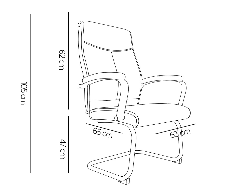 CADEIRA DE ESCRITORIO Q-CONNECT IMIT DE PELE BASE METAL ALT MAX 1050 MM LARG 630 MM PROF 650 COR CREME