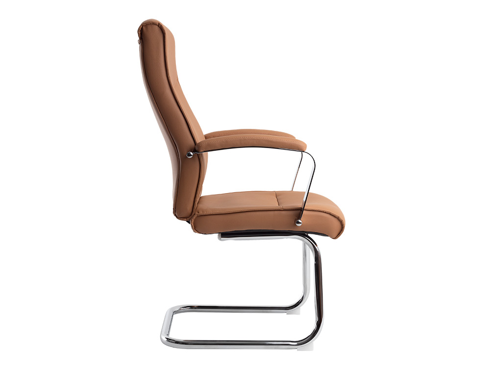 CADEIRA DE ESCRITORIO Q-CONNECT IMIT DE PELE BASE METAL ALT MAX 1050 MM LARG 630 MM PROF 650 COR CREME
