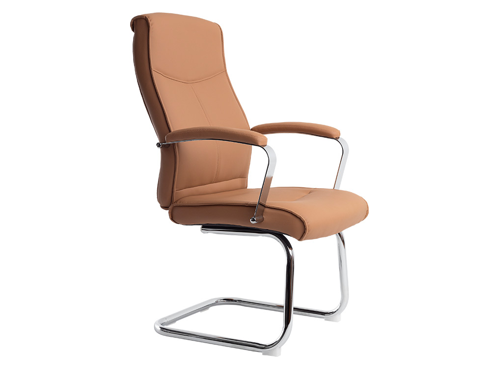 CADEIRA DE ESCRITORIO Q-CONNECT IMIT DE PELE BASE METAL ALT MAX 1050 MM LARG 630 MM PROF 650 COR CREME
