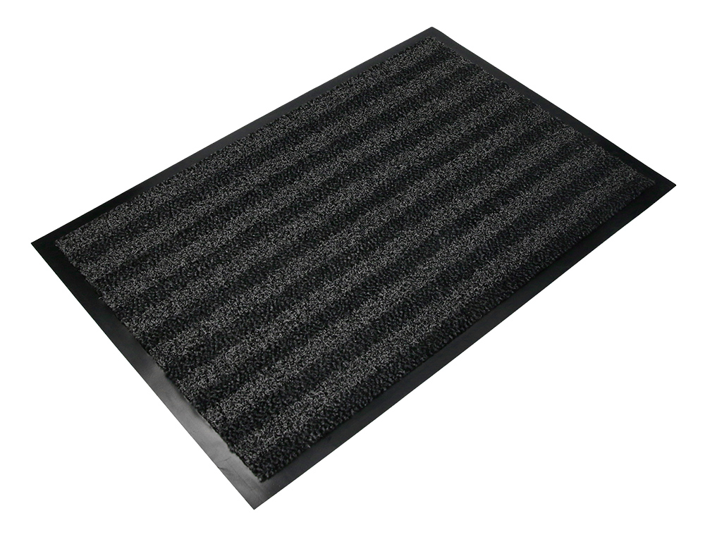 TAPETE DE CHAO Q-CONNECT PREMIUM PARA INTERIORES ANTIDESLIZANTE FIBRA POLIPROPILENO E FELTRO CINZA 90X60 CM