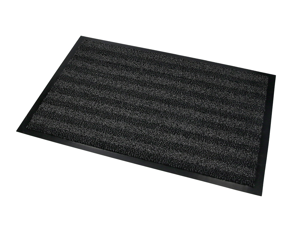 TAPETE DE CHAO Q-CONNECT PREMIUM PARA INTERIORES ANTIDESLIZANTE FIBRA POLIPROPILENO E FELTRO CINZA 90X60 CM