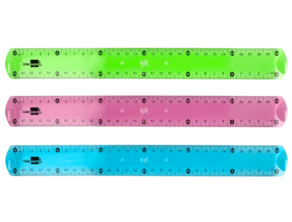 REGUA LIDERPAPEL PLASTICO FLEXIVEL DE 30 CM CORES SORTIDAS