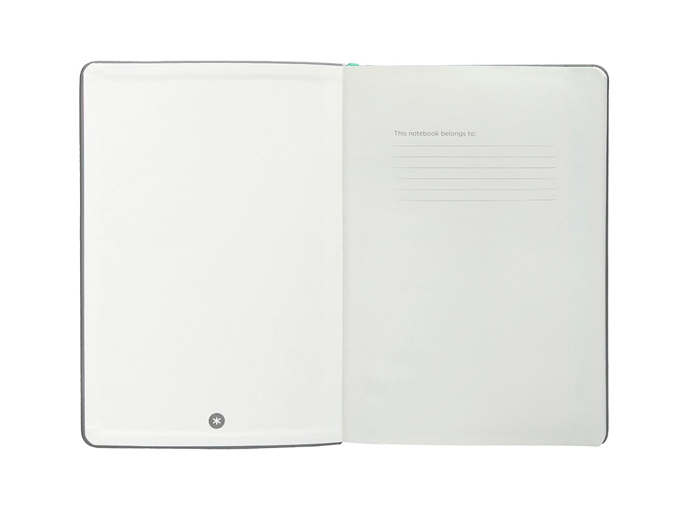 CADERNO COM ELASTICO ANTARTIK NOTES CAPA DURA A4 LISO CINZA E TURQUESA 100 FOLHAS 80 GR FSC