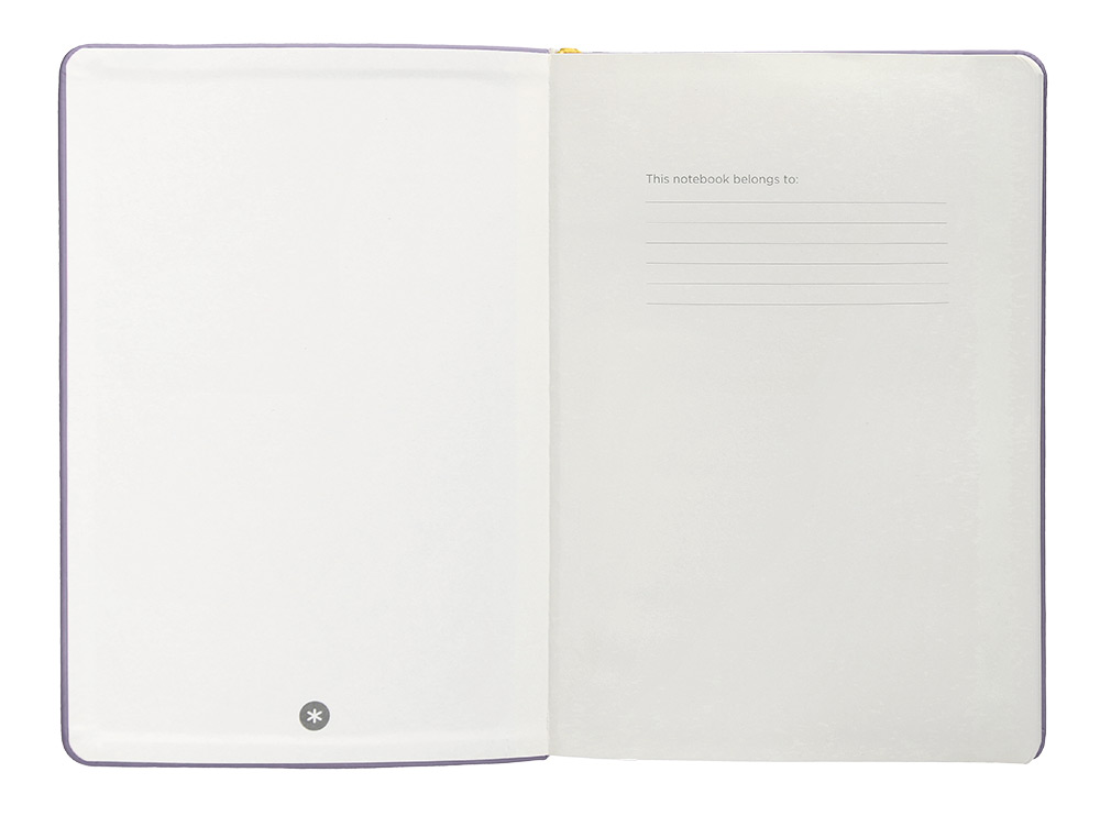 CADERNO COM ELASTICO ANTARTIK NOTES CAPA DURA A5 LISO ROXO E AMARELO 100 FOLHAS 80 GR FSC