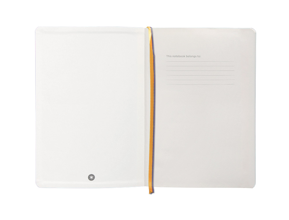 CADERNO COM ELASTICO ANTARTIK NOTES CAPA MOLE A5 QUADRICULADO ROXO E AMARELO 80 FOLHAS 80 GR FSC