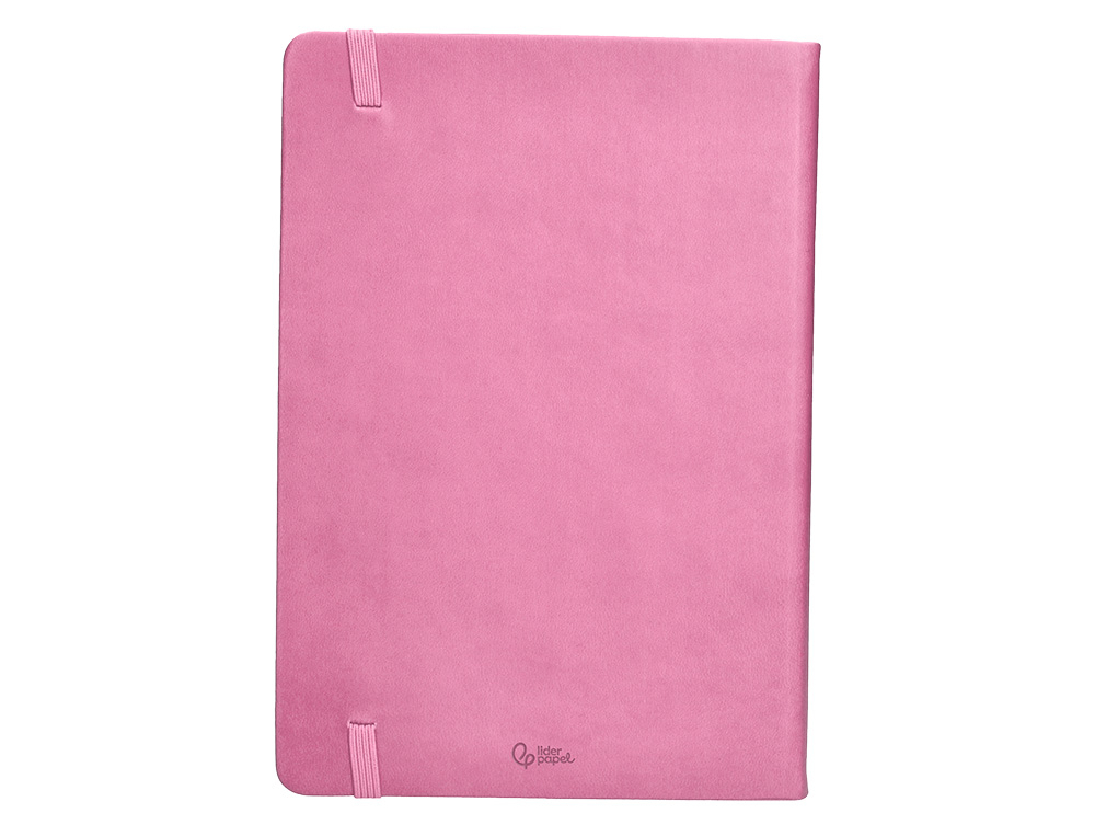 AGENDA ENCADERNADA LIDERPAPEL MYKONOS A5 2025 DIA PAGINA COR ROSA PAPEL 70 GR