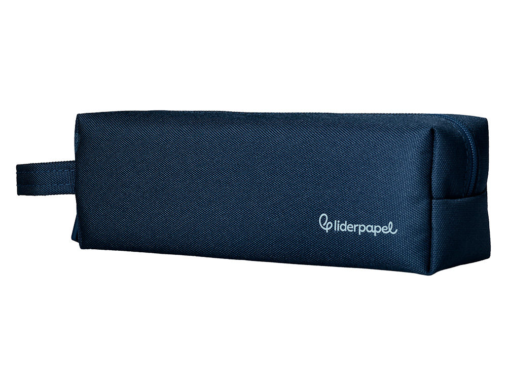 ESTOJO ESCOLAR LIDERPAPEL RETANGULAR COM ASA 210X70 MM AZUL MARINHO