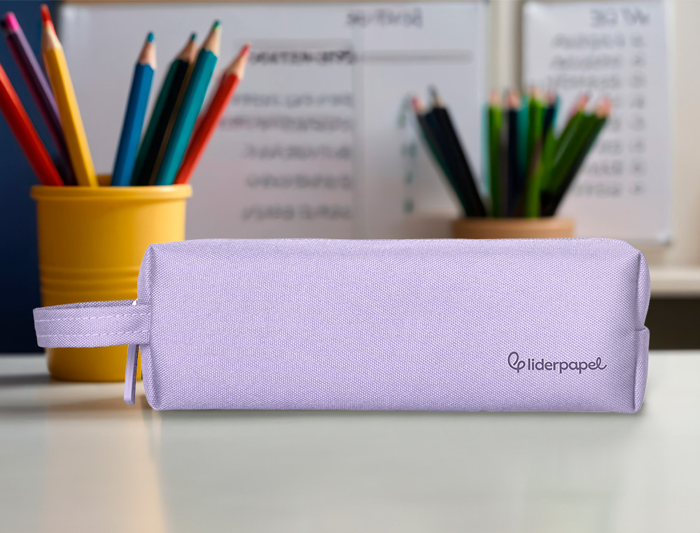 ESTOJO ESCOLAR LIDERPAPEL RETANGULAR COM ASA 210X70 MM VERDE AQUA