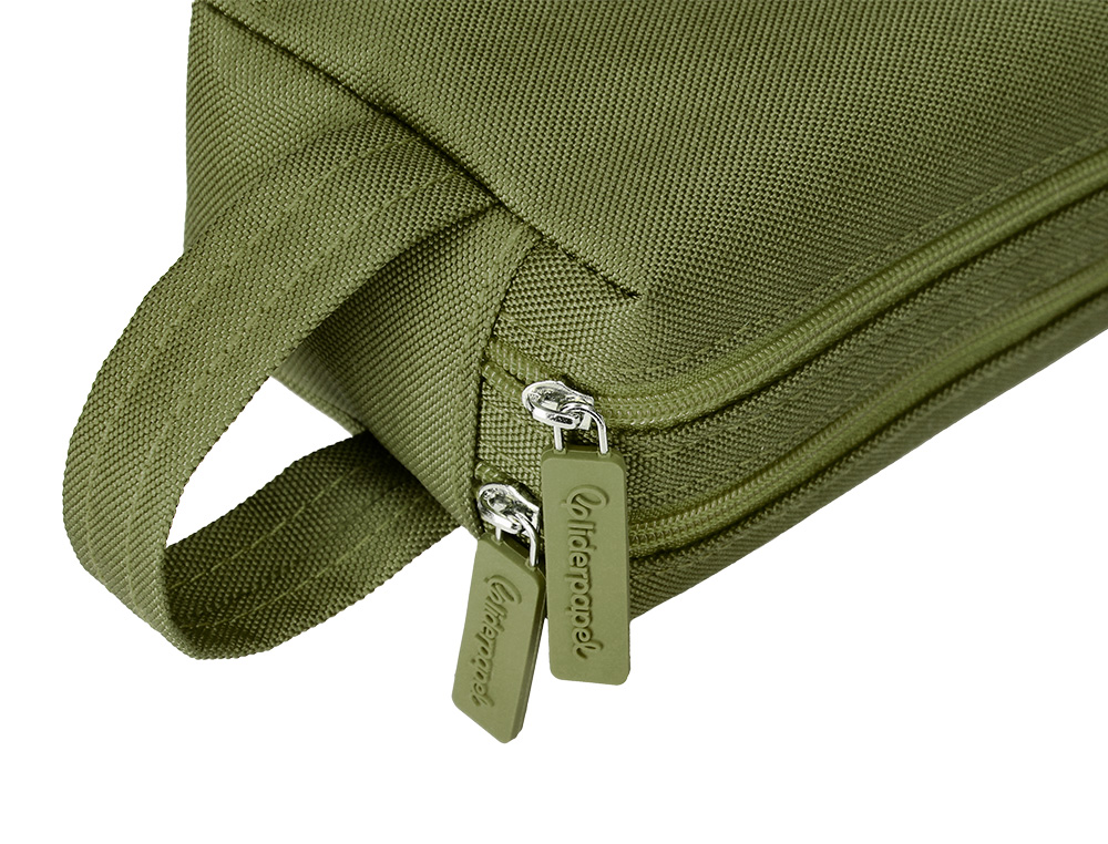 ESTOJO ESCOLAR LIDERPAPEL RETANGULAR COM ASA 2 FECHOS 210X80 MM VERDE MILITAR