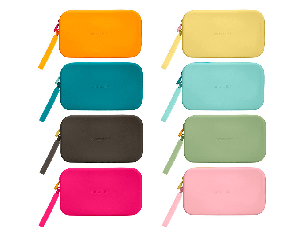 ESTOJO ESCOLAR ANTARTIK TROPICAL DIVE SILICONE SOFT RETANGULAR 190X120X25 MM EXPOSITOR DE 8 UNIDADES