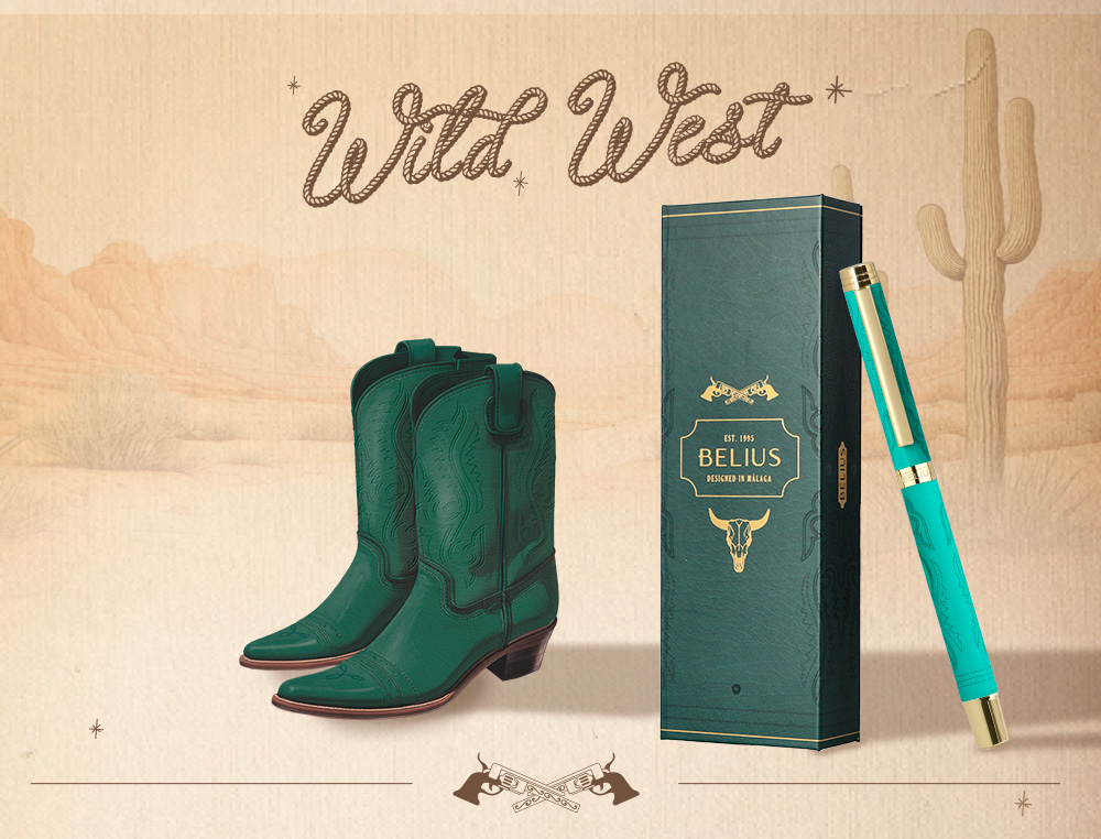 ROLLER BELIUS WILD WEST ALUMINIO COR VERDE DOURADO TINTA COR PRETO CAIXA DE DESIGN
