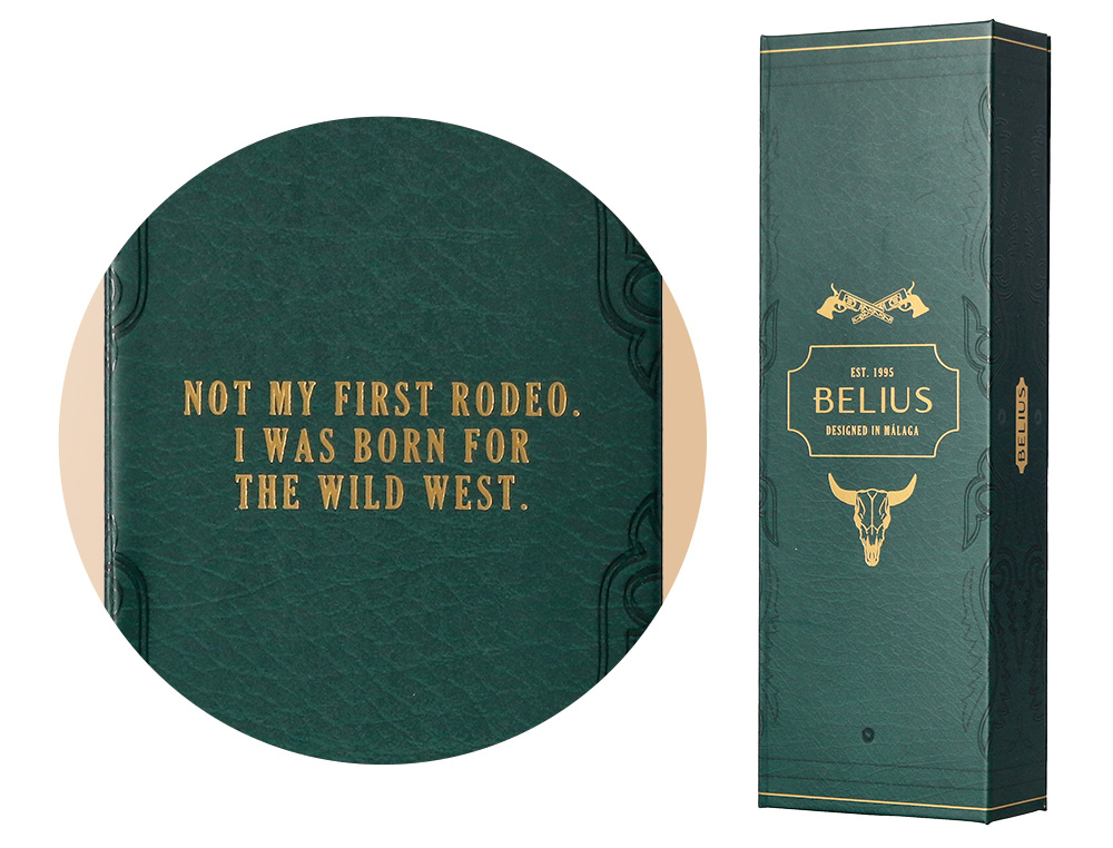 ROLLER BELIUS WILD WEST ALUMINIO COR VERDE DOURADO TINTA COR PRETO CAIXA DE DESIGN