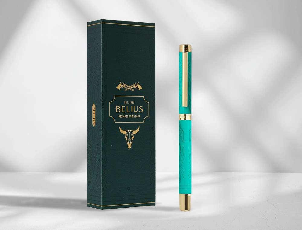 ROLLER BELIUS WILD WEST ALUMINIO COR VERDE DOURADO TINTA COR PRETO CAIXA DE DESIGN