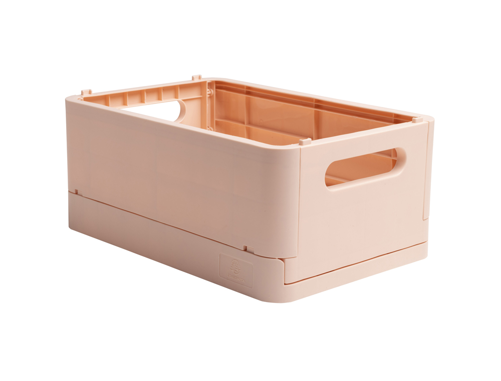 CAIXA DOBRAVEL EXACOMPTA MIDI SKANDI POLIPROPILENO RECICLADO COR NUDE 276X188X120 MM