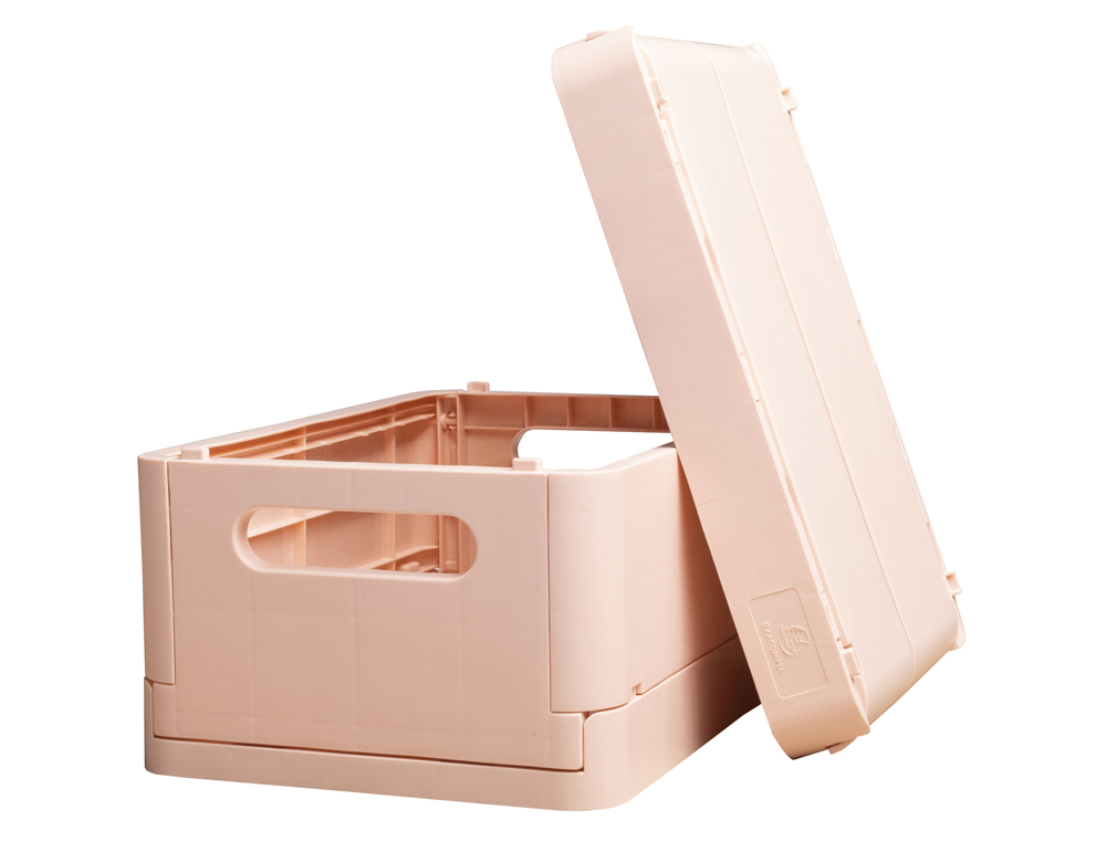 CAIXA DOBRAVEL EXACOMPTA MIDI SKANDI POLIPROPILENO RECICLADO COR NUDE 276X188X120 MM
